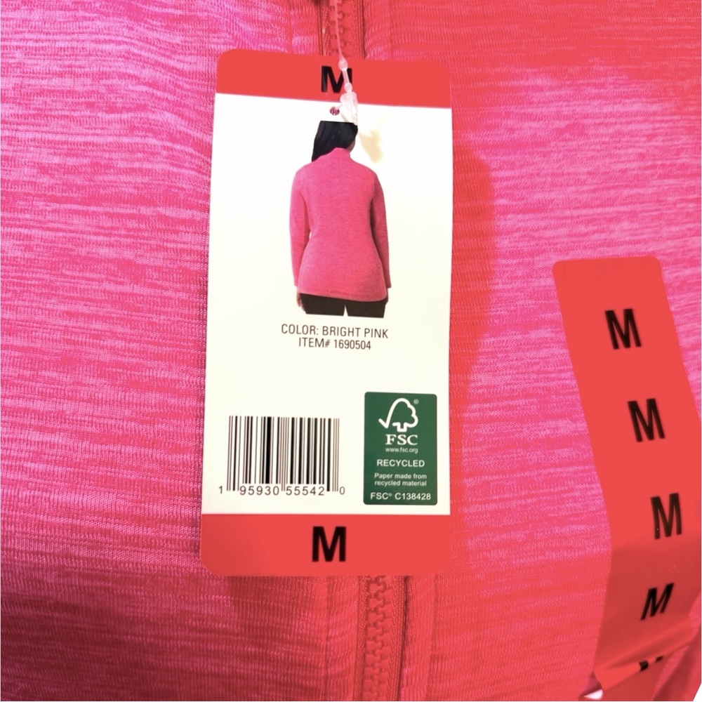 NWT 32 Degrees Woman’s Bright Pink Zip-Up Jacket Sz M - Picture 5 of 8